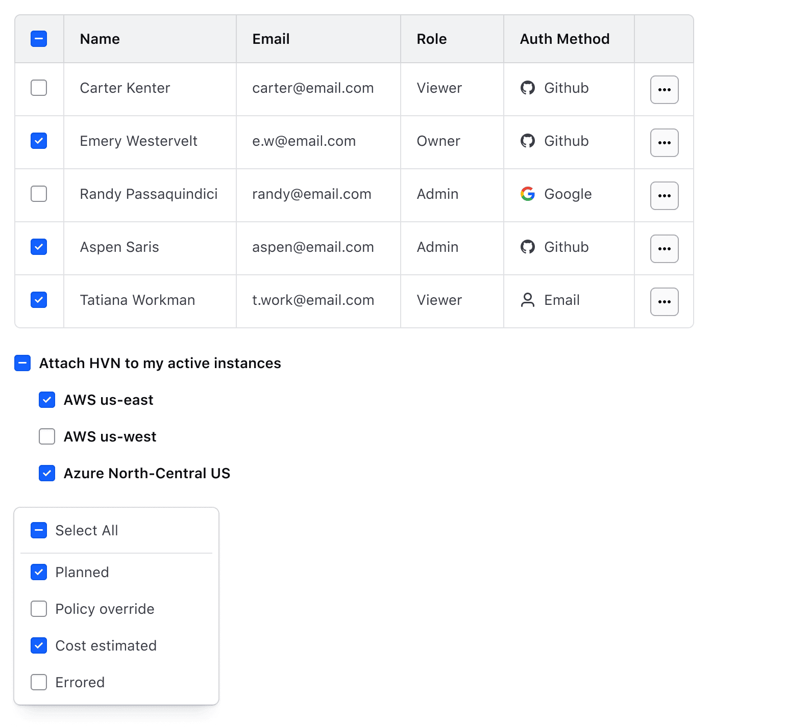 Example of proper usage of the indeterminate state in the checkbox
